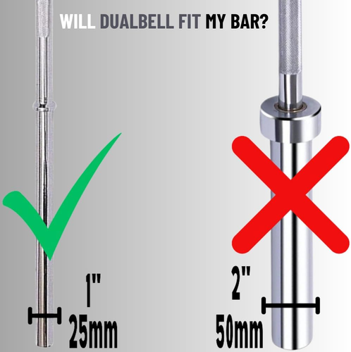 Dumbbell Barbell Converter - 1" Standard Bars, up to 100Lb Capacity - Dumbbell C - Picture 7 of 9