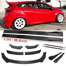 Carbon Fiber Front Bumper Lip Spoiler For Ford Fiesta Hatchback Side Skirt Body Carbon Fiber Front Bumper Lip Spoiler For Ford Fiesta Hatchback Side Skirt Body