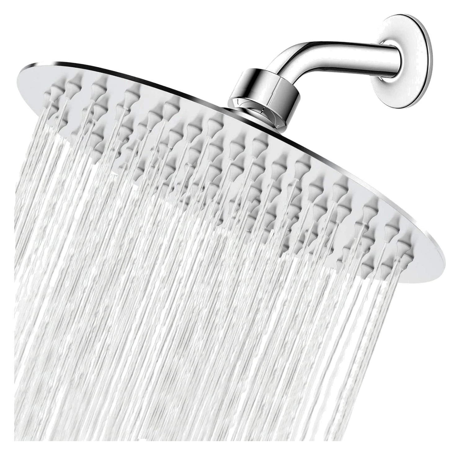 Stylish 8-Inch Rainfall Shower Head - Luxurious Chrome Finish, Maintenance-Free