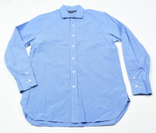 Polo Ralph Lauren Shirt Mens 16.5 Blue Check Long Sleeve Button-Up Slim Fit