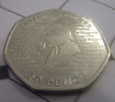 COIN, UNITED KINGDOM, FIFTY PENCE, SHERLOCK HOLMES, 2019, SIR ARTHUR CONAN DOYLE