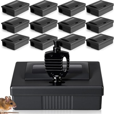 12 Pcs Mouse Station with Key Reusable Rats Bait Stations Mice Stations Rodent T