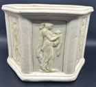 WELLER CLINTON IVORY ART NOUVEAU GODDESS MAIDENS HEXAGON JARDINIERE PLANTER