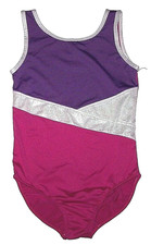 Capezio Leotard Bodysuit Color Block Gymnastics Purple Pink New Nwt Girl L 12 14