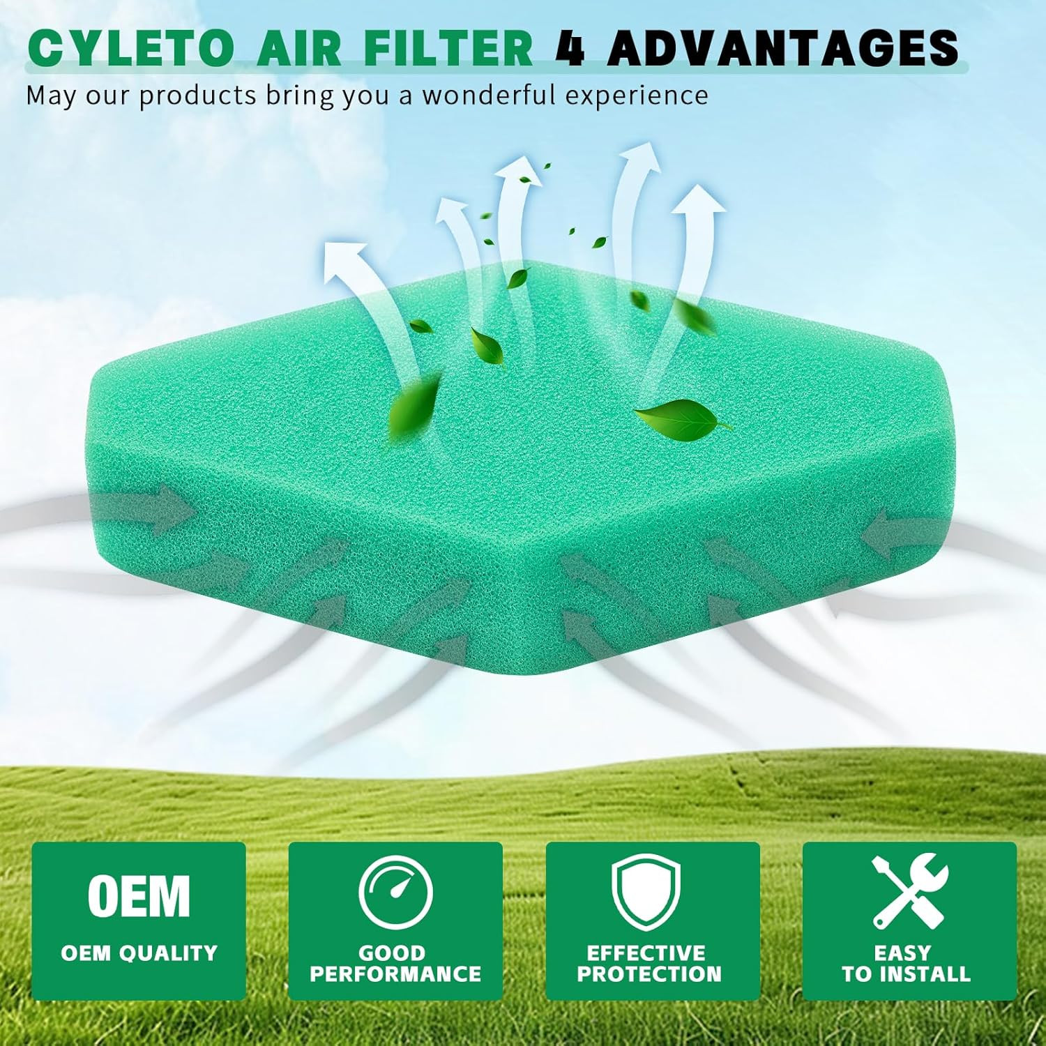 5 Pack 797301 5433K Air filter Cleaner for Briggs & Stratton 675-875 4249 543...