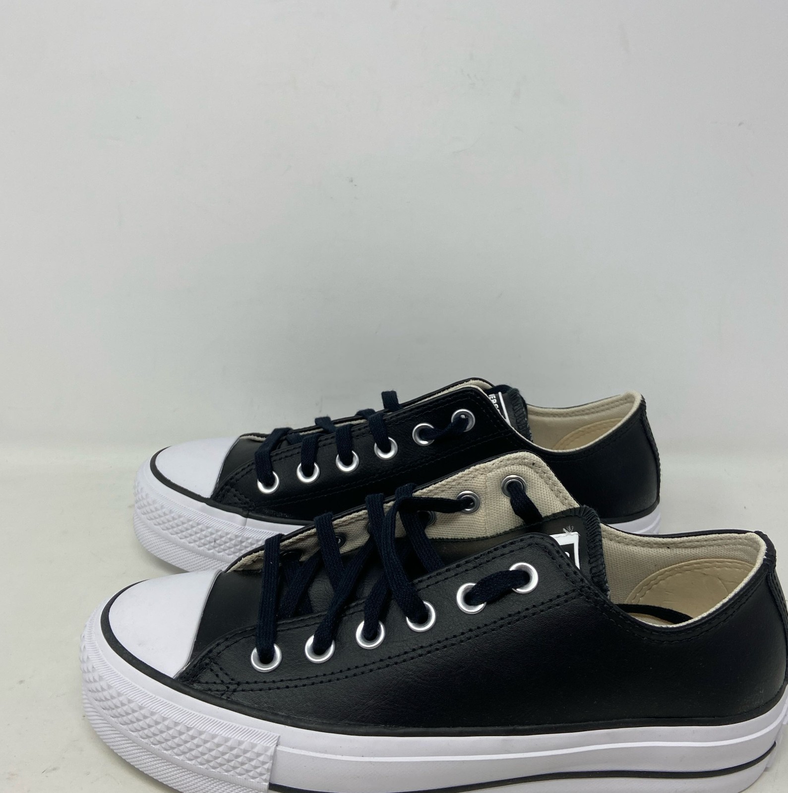 Converse Chuck Taylor All Star Lift Platform Leather Ox Black/Black/White Women