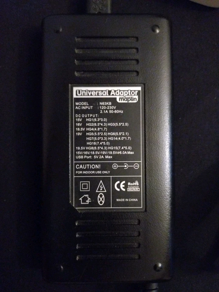 Maplin Universal Adaptor Charger Model: N63KB for Laptops - Image 3 of 4