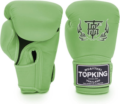 Top King Super Air Breathable Leather Gloves Muay Thai Boxing Gloves for Trainin