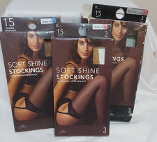 8 x pair bundle BHS Soft Shine Stockings Natural Tan S/M NOS