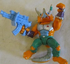 TRICERATON Teenage Mutant Ninja Turtles Action Figure Vintage 1990 With Gun Read