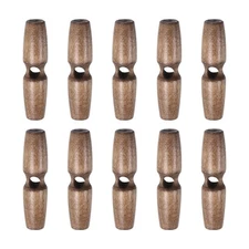 10pcs Wooden Toggle Buttons 55mm Single Hole Olive Sewing Button, Brown