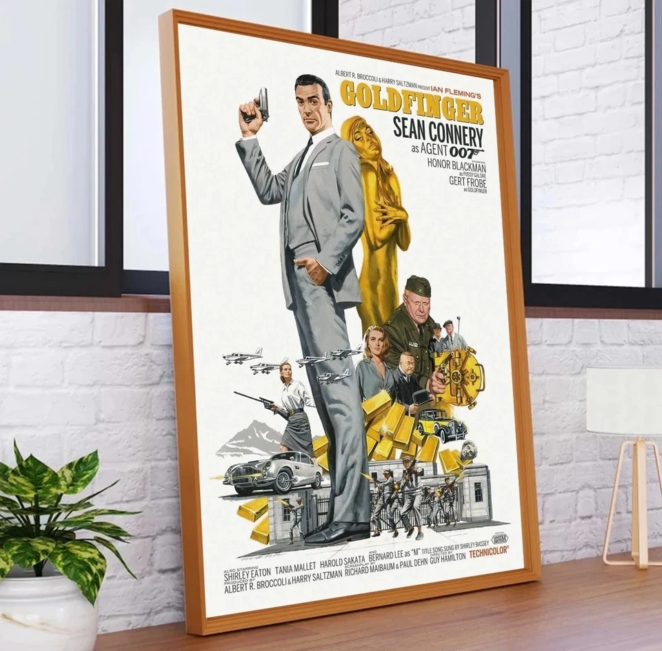 Goldfinger Movie Poster, James 007, Sean Connery Poster