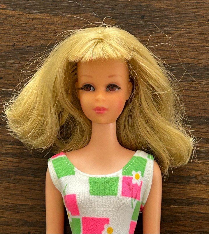 Vintage FRANCIE 1966 Blonde Bend Leg #1130 Doll in Original Swimsuit