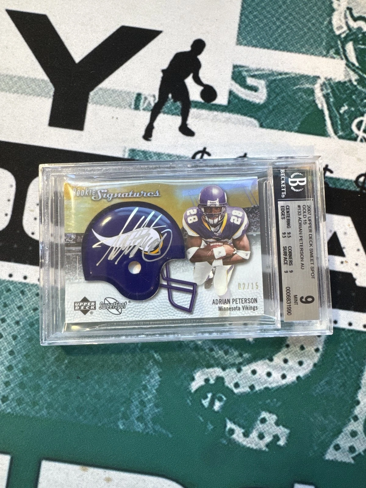 Adrian Peterson Upper Deck Sweet Spot #133 Autograph-Gold 15