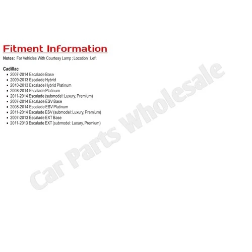 Power Mirror For 2007-2014 Cadillac Escalade Left Side Heated with Puddle Lamp