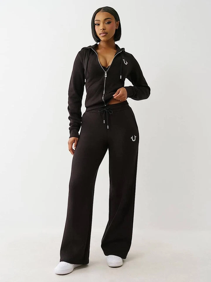 True Religion Sweatpants 2XL Black Lurex Buddha Straight Leg NWT MSRP $109 - Image 3 of 4