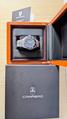 Torino Carrero DeepMar Swiss Chronograph Ronda Z50 Blue 43mm Watch NEW
