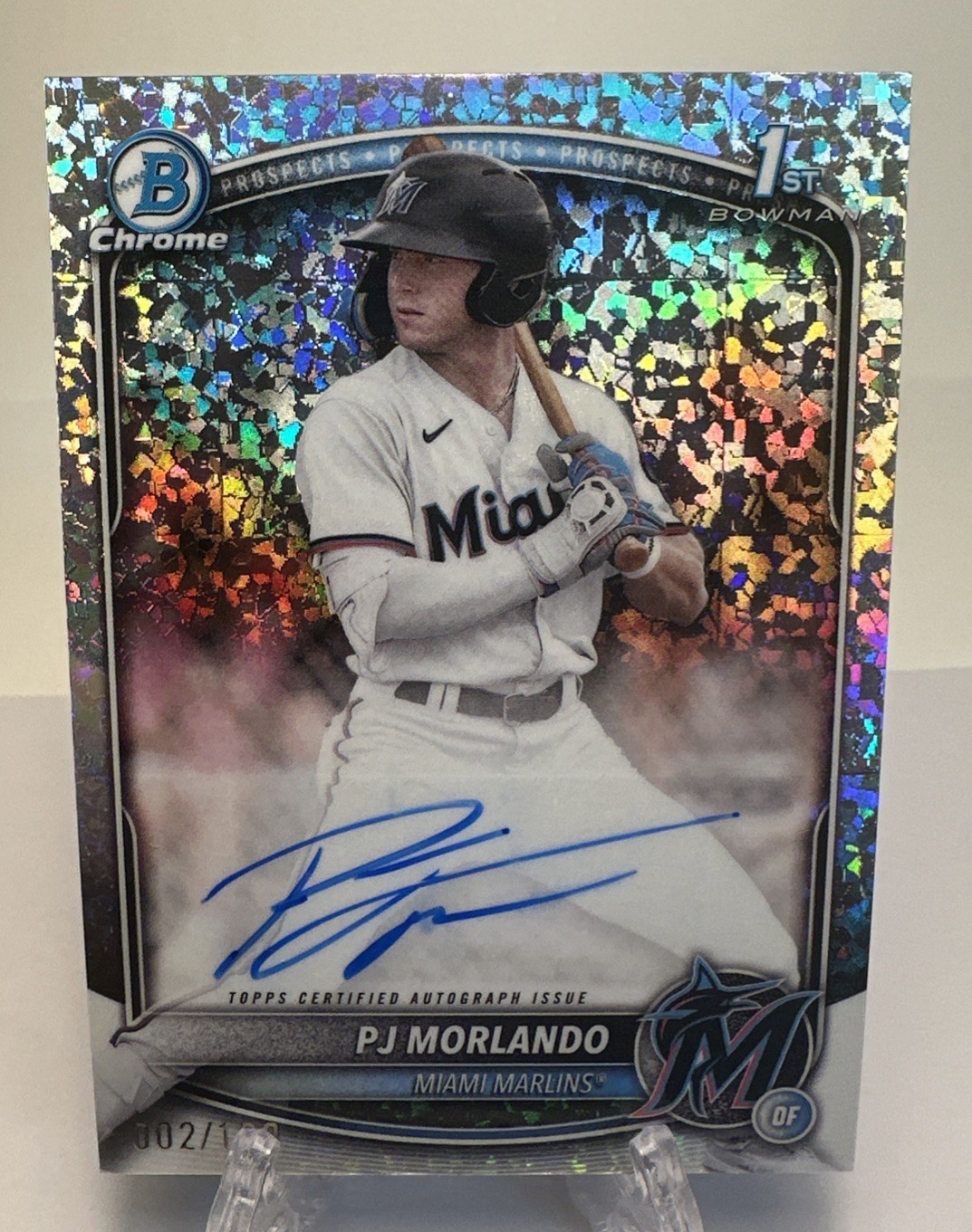 2025 Bowman Chrome Prospects Mini-Diamond #CPA-PM PJ Morlando 1st Auto 2/100 RC
