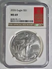 2026 (W) $1 1-oz American Silver Eagle NGC MS69 Red Book label