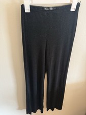 Long Black Rave Pants. Sparkly, Size 6. Vintage.