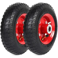 (2-Pack) 2.80/2.50-4" Tire and Wheel Set - 8 Inch Wheelbarrow Tire and Wheel ...