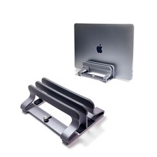 ELSRA Aluminum Adjustable Vertical Laptop Stand Holder, 2 Slots