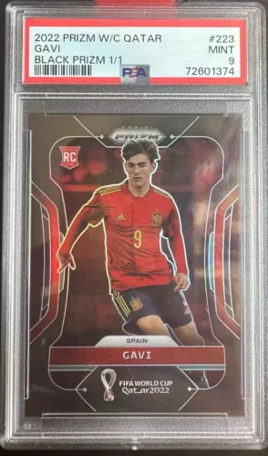 Gavi 2022 Panini Prizm World Cup Qatar 1/1 Black Prizm RC Mint PSA 9 #223 -DDW