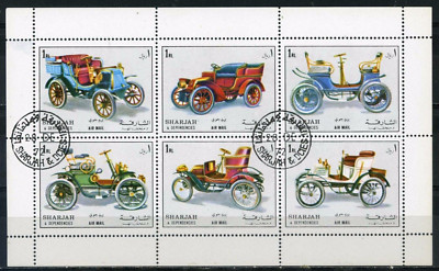 SHARJAH 1972 OLD CARS SHEET OF 6 STAMPS CTO | eBay