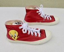 Vintage 90s Keds Canvas Red High Tops Looney Tunes Tweety Bird Womens Size 7