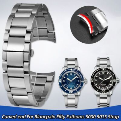 Edelstahl-Uhrenarmband passend für Blancpain Fifty Fathoms 5000 5015 Uhrenarm...