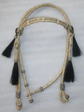 Western Hand Braided Leather Rawhide Headstall Bridle Horse Hair Futurity