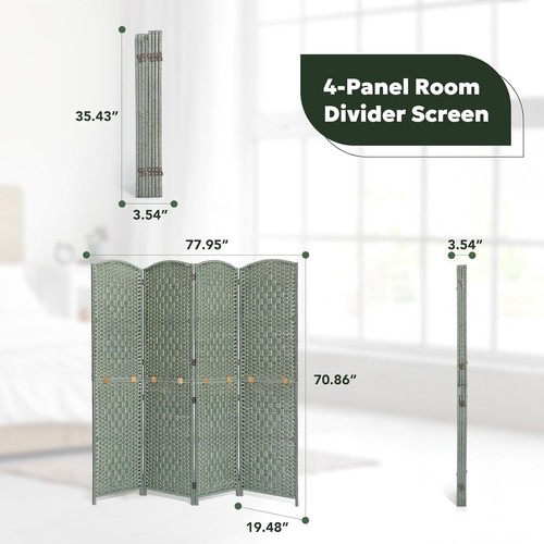 Room Divider 2-in-1 Room Divider 4/6 Panel for Room Separation Privacy Screen - Picture 26 of 38