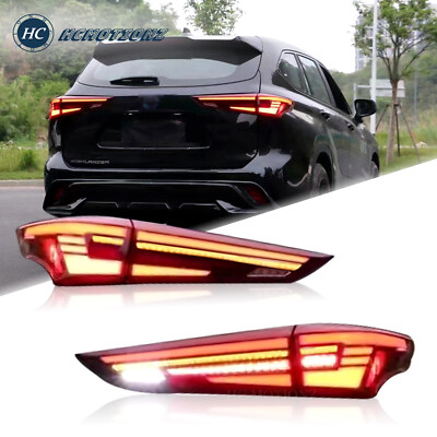 HC LED Tail lights For Toyota Highlander 2020-2024 Red Lamp Start UP Animation