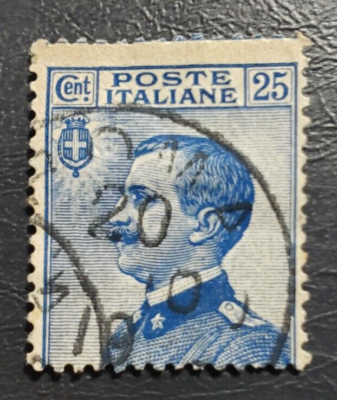 Stamp Europe Italy 1907 King Victor Emmanuel III A49 #100 25c blue