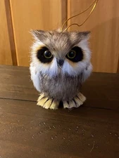 Spotted Owl Christmas Tree Ornament Faux Fur Woodland Hobby Lobby NEW