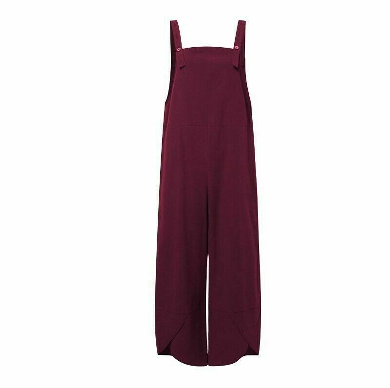 Ladies Women Dungarees Overalls Buttons Playsuits Trousers Loose Pocket