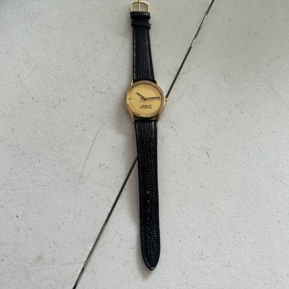 Vintage Jostens Watch Men Gold Tone Circle Watch Leather Vintage Jostens Watch Men Gold Tone Circle Watch Leather