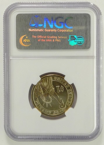 2007-P JOHN ADAMS $1 DBL.EDG.LET.-INVERTED MS64 MINT ERROR - Picture 5 of 5