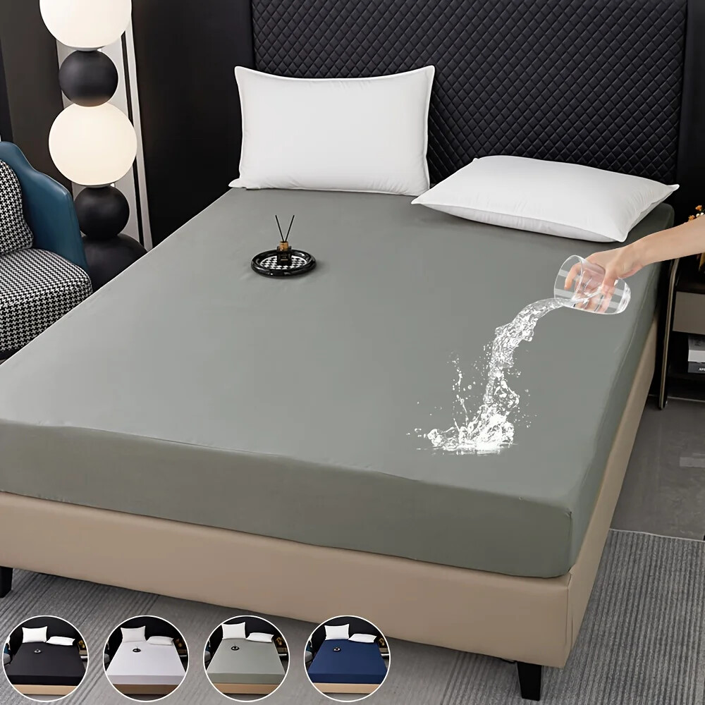 Mattress Protector Cover,100% Polyester&Polyurethane,Deep Pocket Fitted Sheet-image