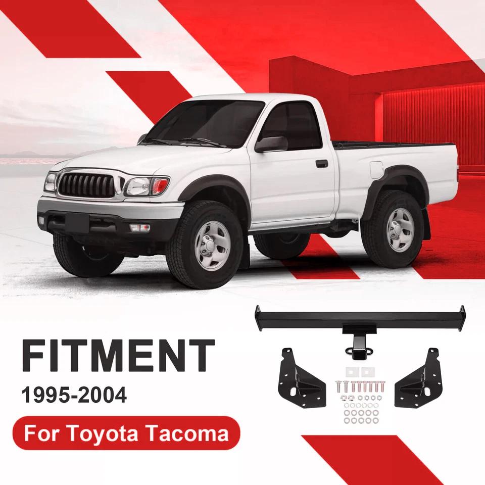 Class 3 Trailer Rear Bumper Tow Hitch Receiver 2" For Toyota Tacoma 95-04 Black Foto 2 de 4