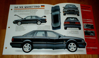 1994 AUDI V8 QUATTRO ORIGINAL IMP BROCHURE SPECS INFO 89 90 91 92 93 94 1993