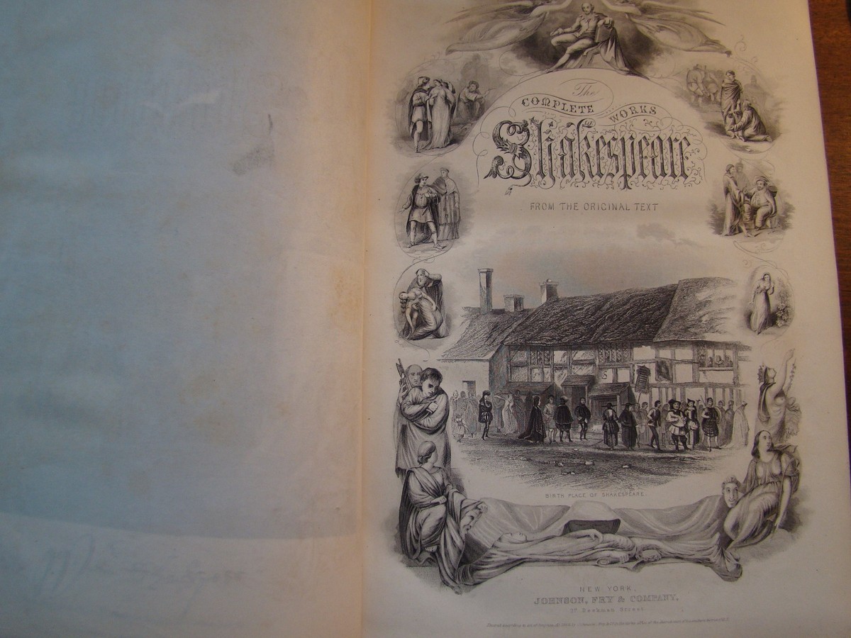 Shakespeare's Works 3冊セット 洋書 古書 シェイクスピア 3 VOLUME SET 1861 Complete Works of Shakespeare From The Original