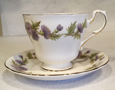 Paragon Highland Queen Lavender Thistle Tea and Saucer
