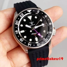 Tandorio 37mm NH34 Automatic GMT Diver Men's Watch Sapphire 3.8 Crown Date Lume