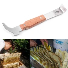 Wooden Handle Bee Hive Hook Scraper Stainless Steel Beekeeping Equipment Tools