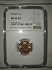 1956 D 1C NGC MS 66 RD LINCOLN WHEAT CENT