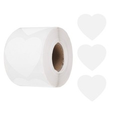 500pcs White Heart Stickers 2 Inch Self-Adhesive Stickers Label