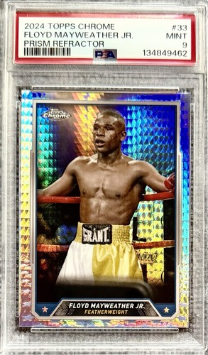2024 TOPPS CHROME BOXING PRISM REFRACTOR FLOYD MAYWEATHER PSA 9 POP 3 2 HIGHER