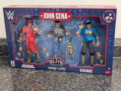 WWE Mattel Elite Collection John Cena 3-Pack Set Retirement Word Life NEW SEALED