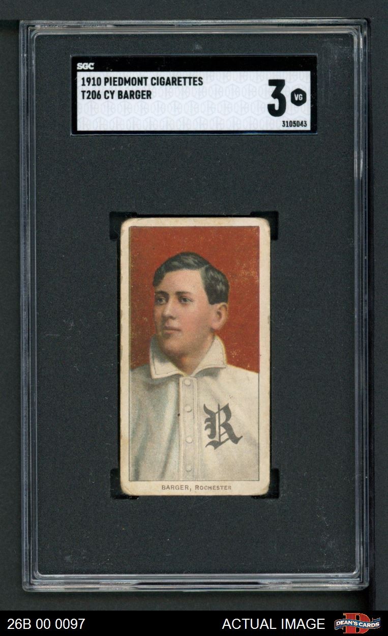 1909 T206 Cy Barger Eastern League - Rochester SGC 3 - VG